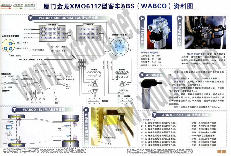 厦门金龙XMQ6112型客车ABS（WABCO）资料图